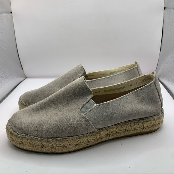 Fabiolas Women's Espadrilles grey suede platform flats size 38 US 7.5-8 - Picture 3 of 8